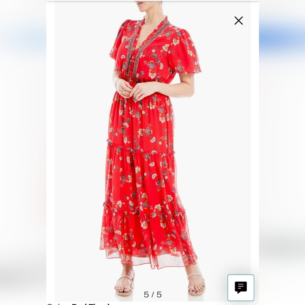 Nwt Max Studio Georgette Smocked Maxi Dress